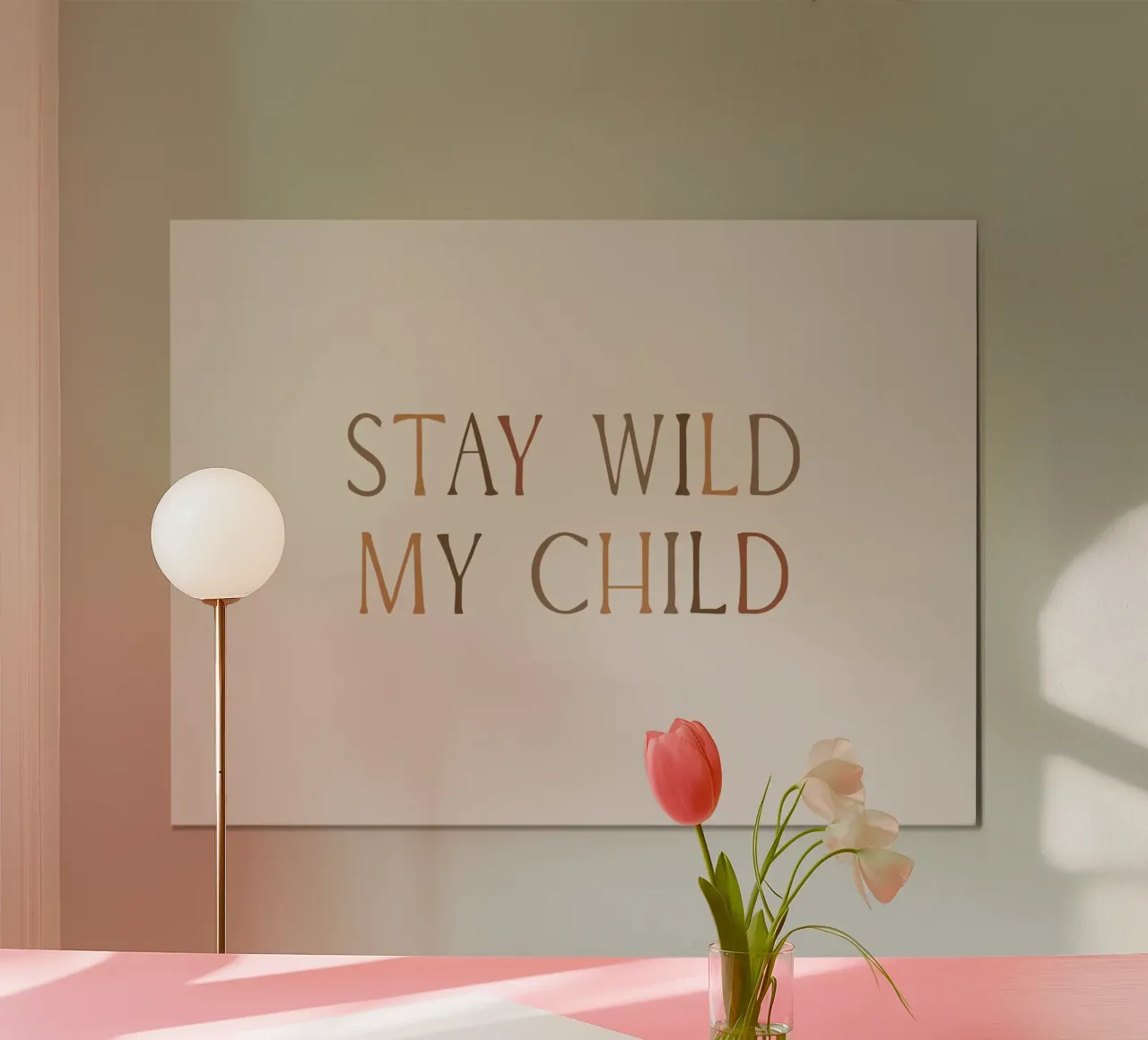 Stay Wild poster con telaio in legno da treechild