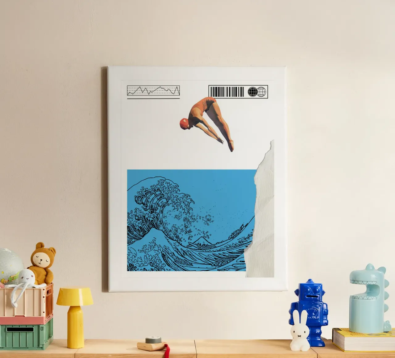 WAVE OF MOMENTUM canvas met Baklijst van Einfach Uebel