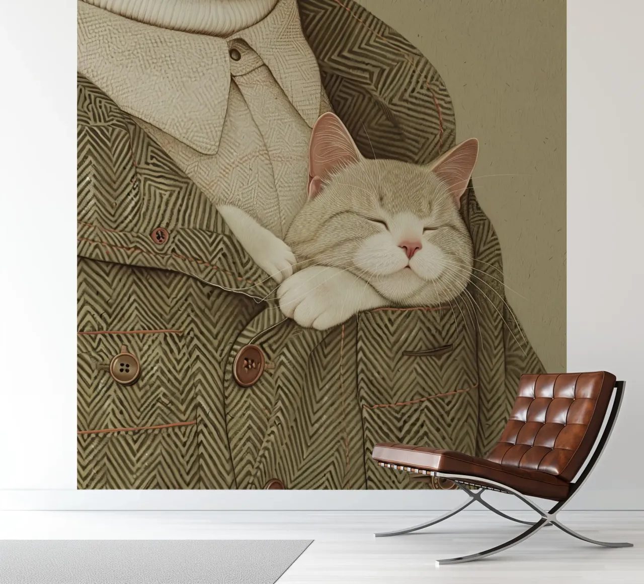 Purrfectly Snug papel para pared de Rustic Grace Studio 02
