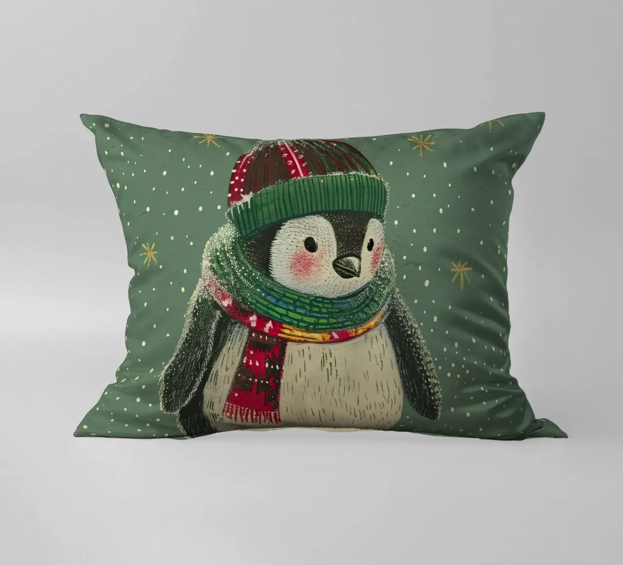 Cozy in the Snow decorative cushion by Rustic Grace Studio 02