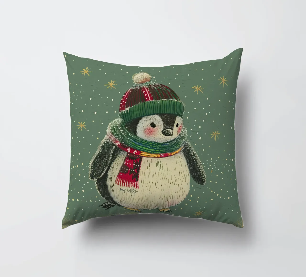 Cozy in the Snow decorative cushion by Rustic Grace Studio 02