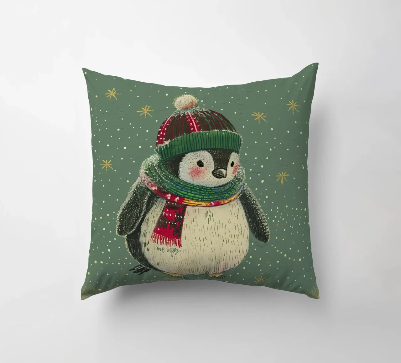 Cozy in the Snow decorative cushion by Rustic Grace Studio 02