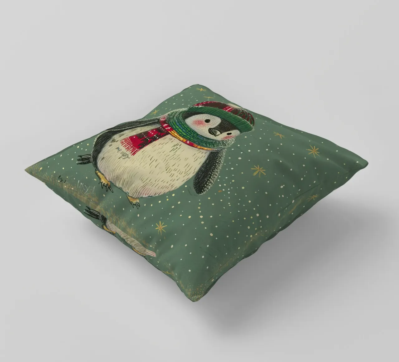 Cozy in the Snow decorative cushion by Rustic Grace Studio 02