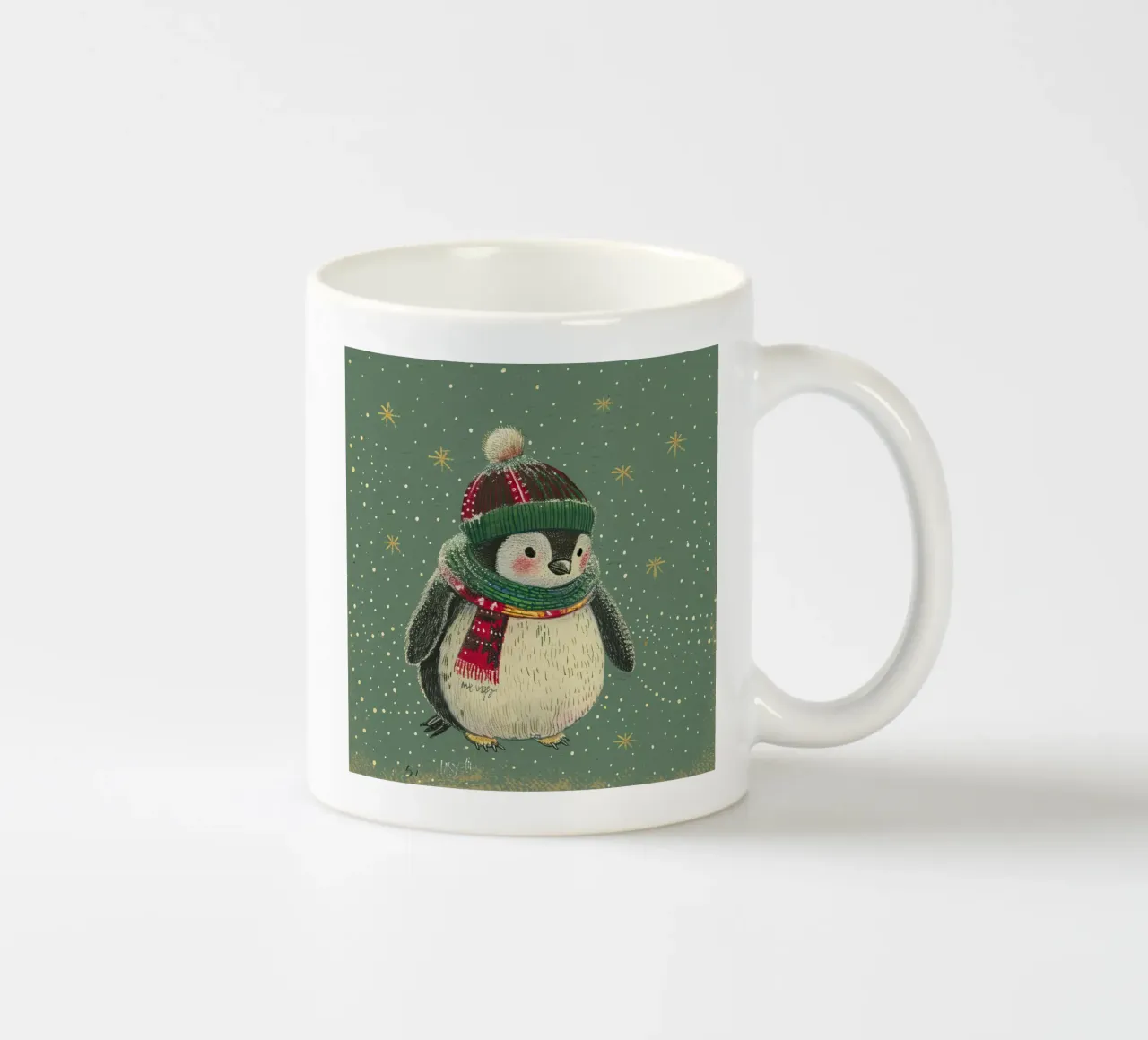 Accoglienza nella neve tazza in ceramica da Rustic Grace Studio 02