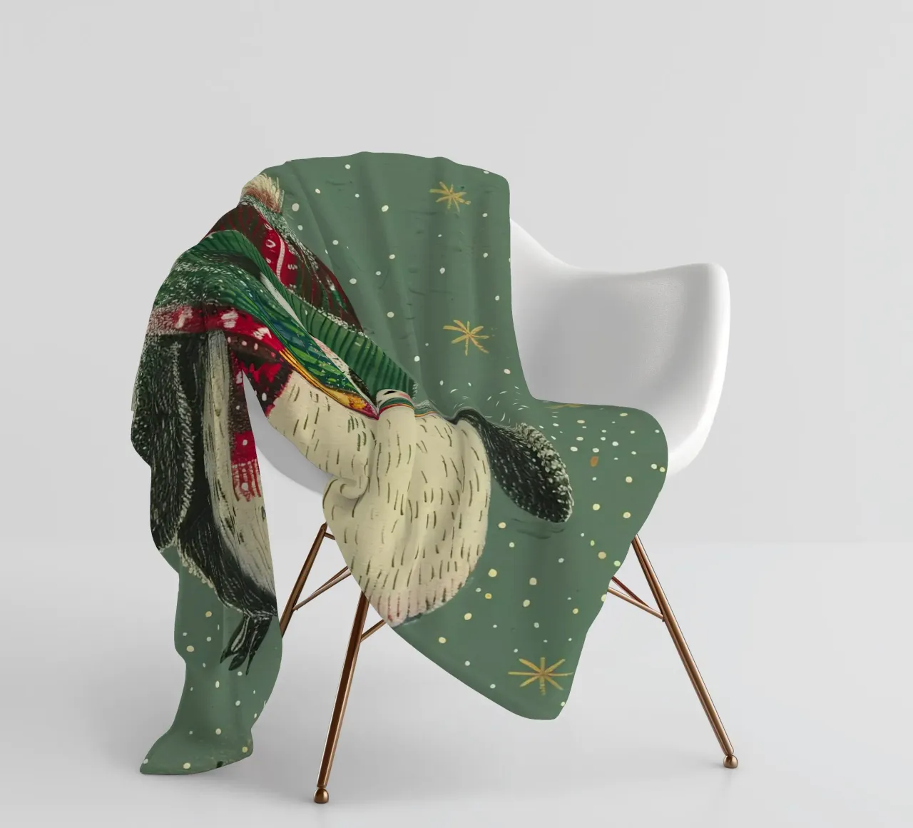 Cozy in the Snow fleece blanket by Rustic Grace Studio 02