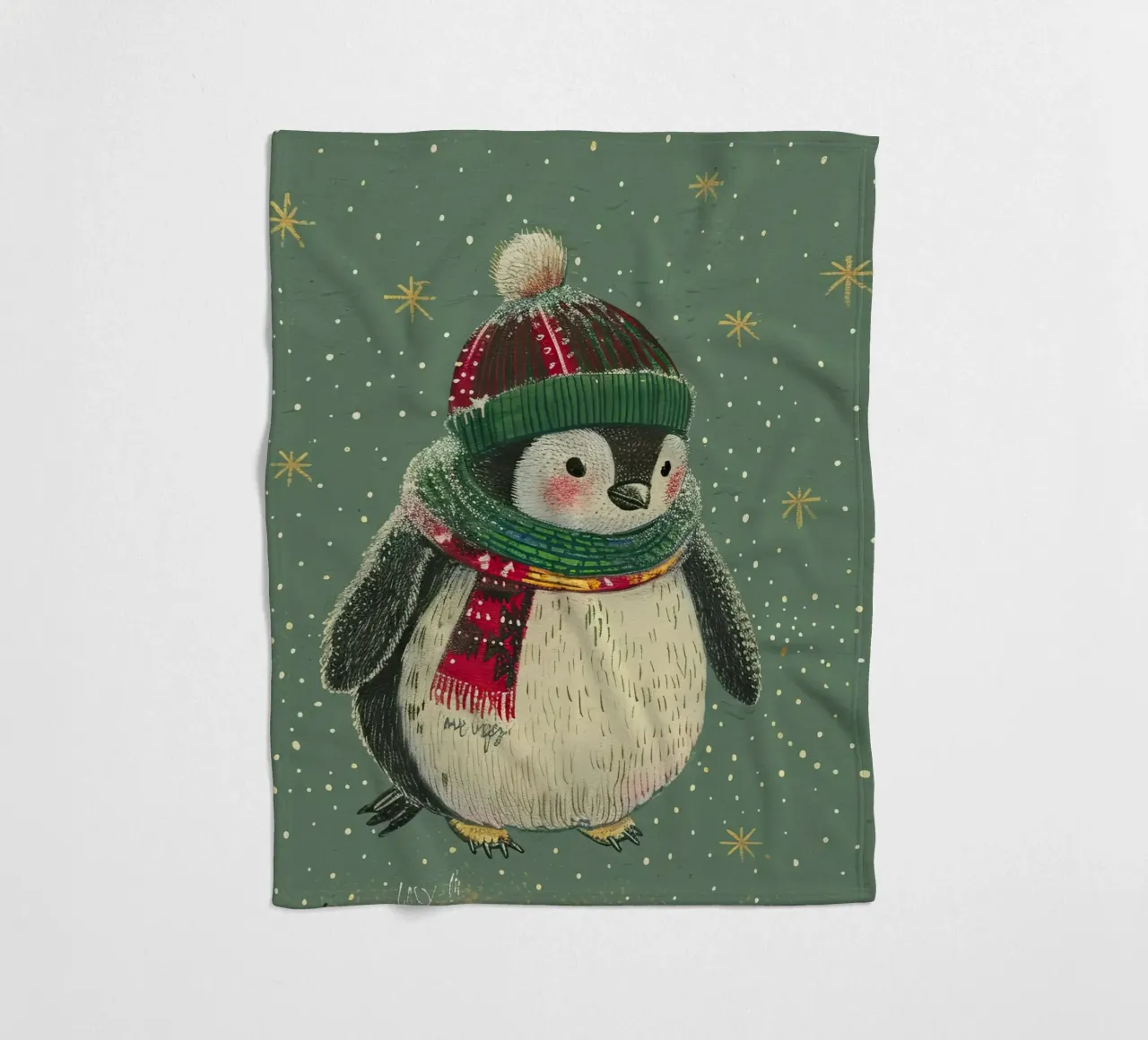 Cozy in the Snow fleece blanket by Rustic Grace Studio 02