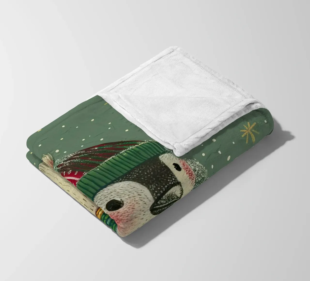 Cozy in the Snow fleece blanket by Rustic Grace Studio 02