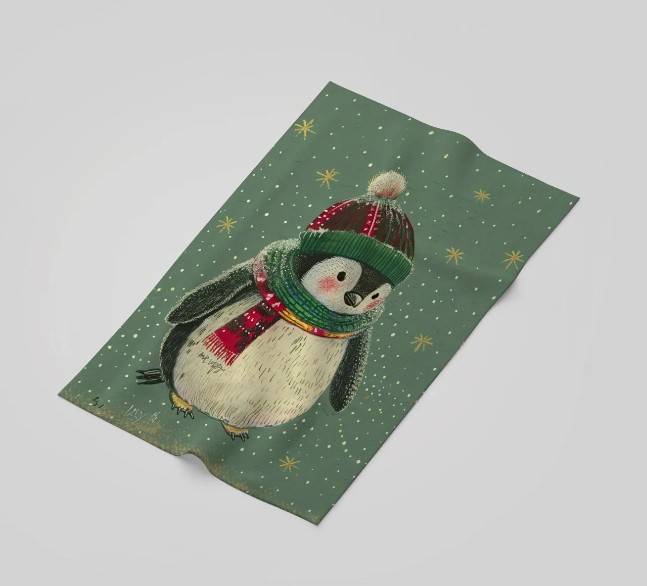 Cozy in the Snow beach towel by Rustic Grace Studio 02