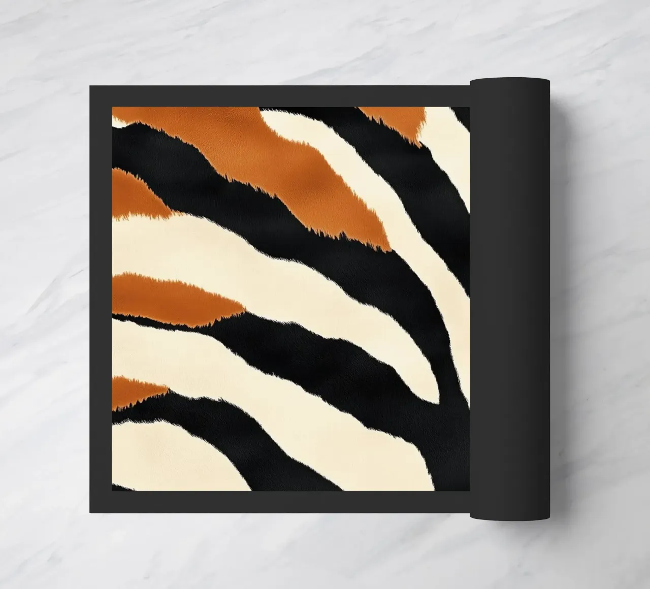 Decorative abstract zebra stripe pattern doormat by Autofocus