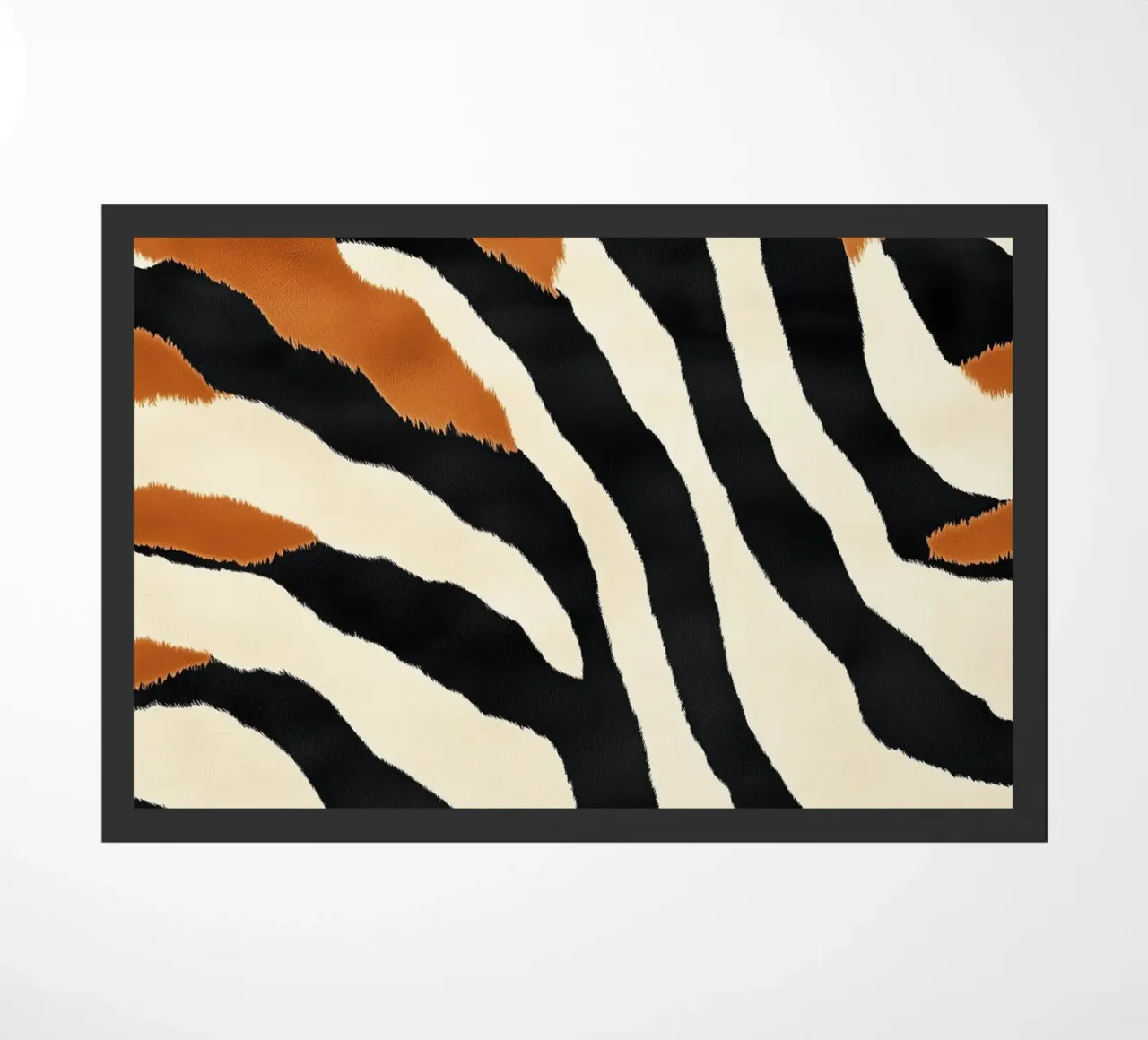 Decorative abstract zebra stripe pattern doormat by Autofocus