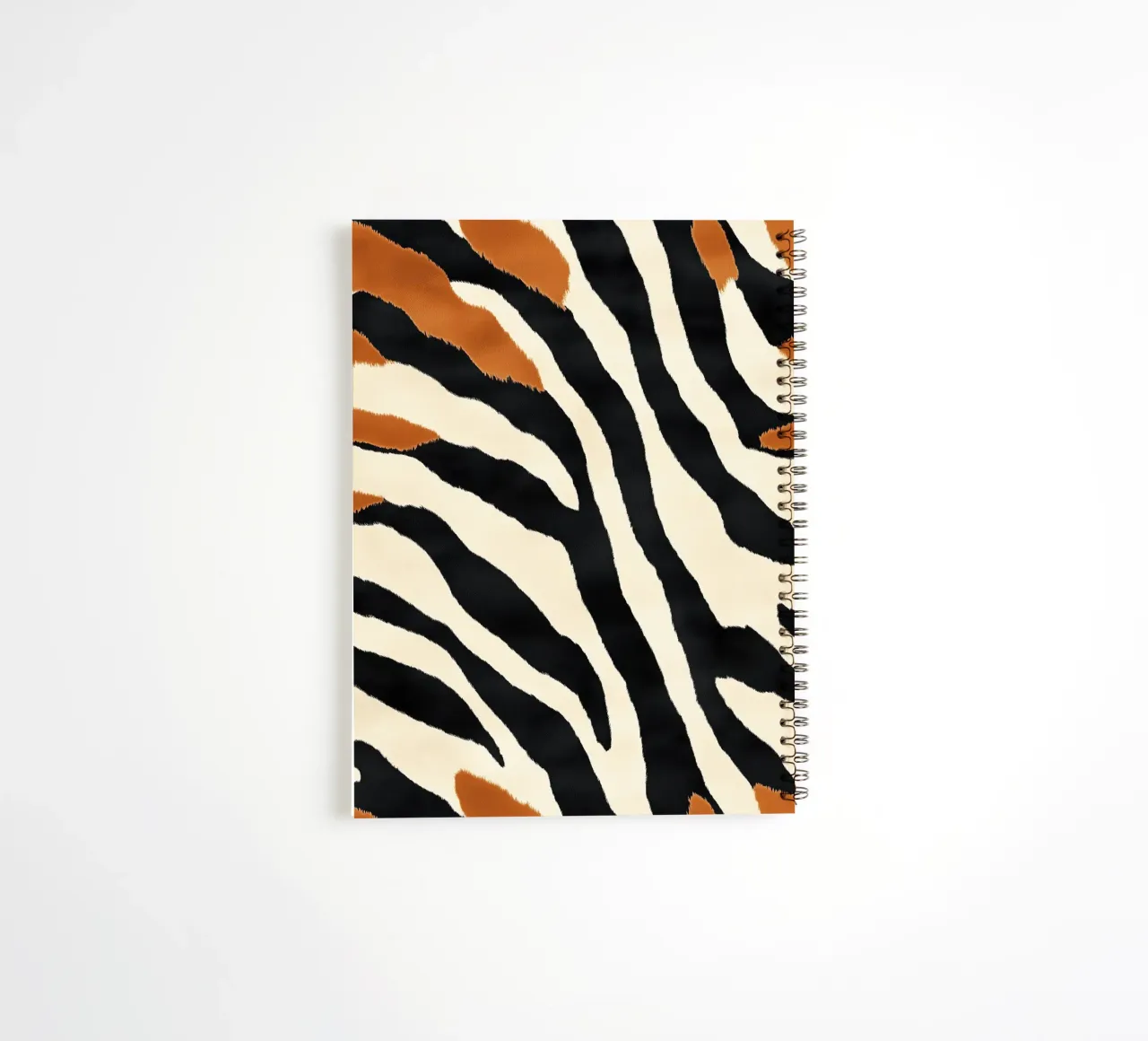 Decorative abstract zebra stripe pattern spiral notebook by Autofocus