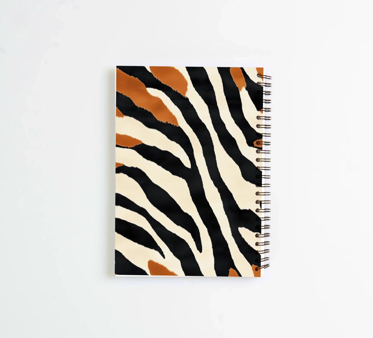 Decorative abstract zebra stripe pattern spiral notebook by Autofocus