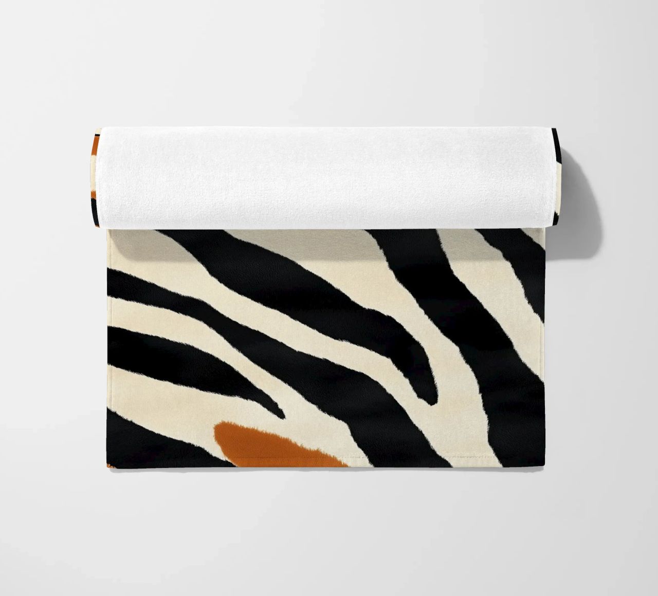 Decorative abstract zebra stripe pattern beach towel by Autofocus