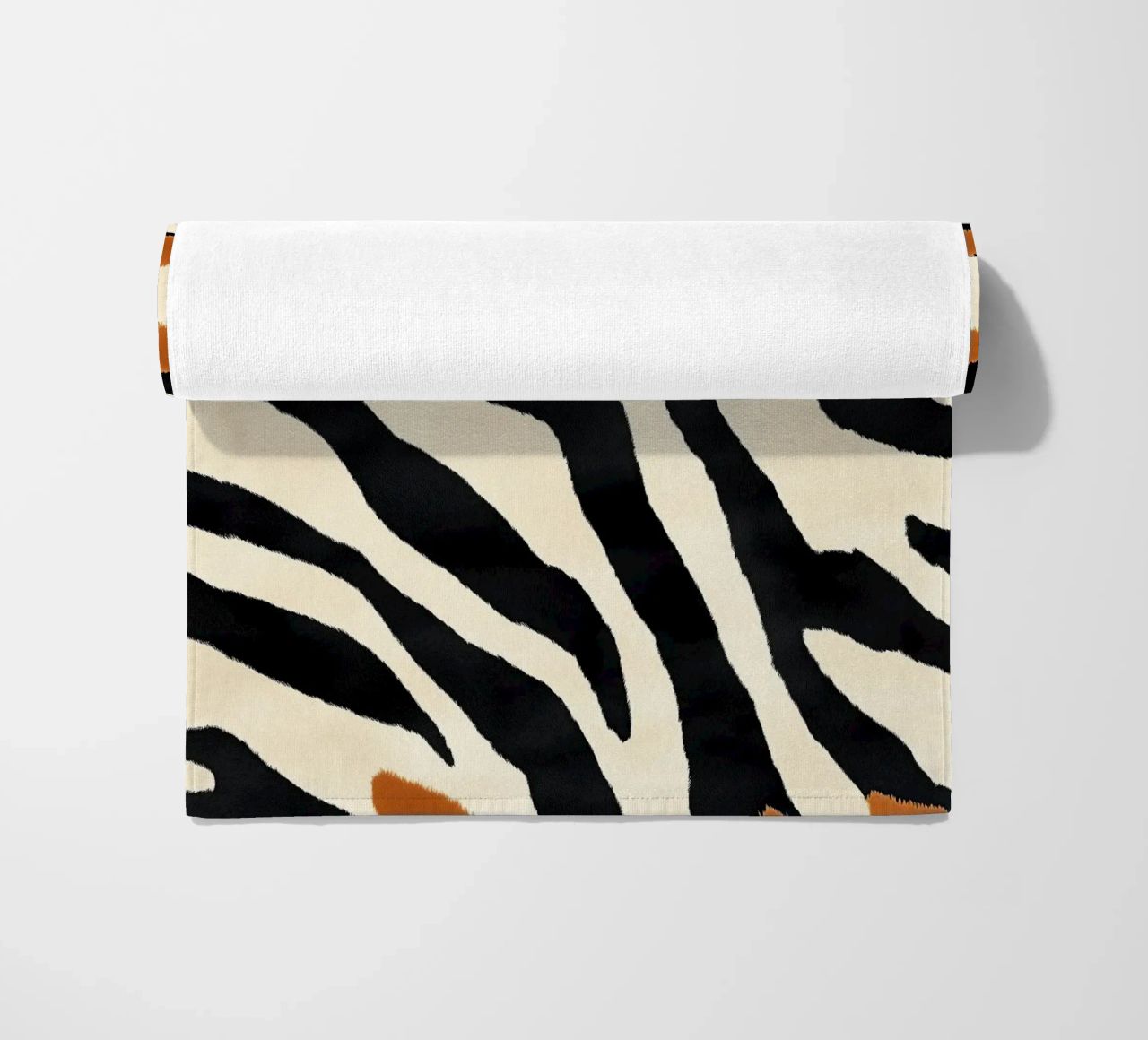 Decorative abstract zebra stripe pattern beach towel by Autofocus