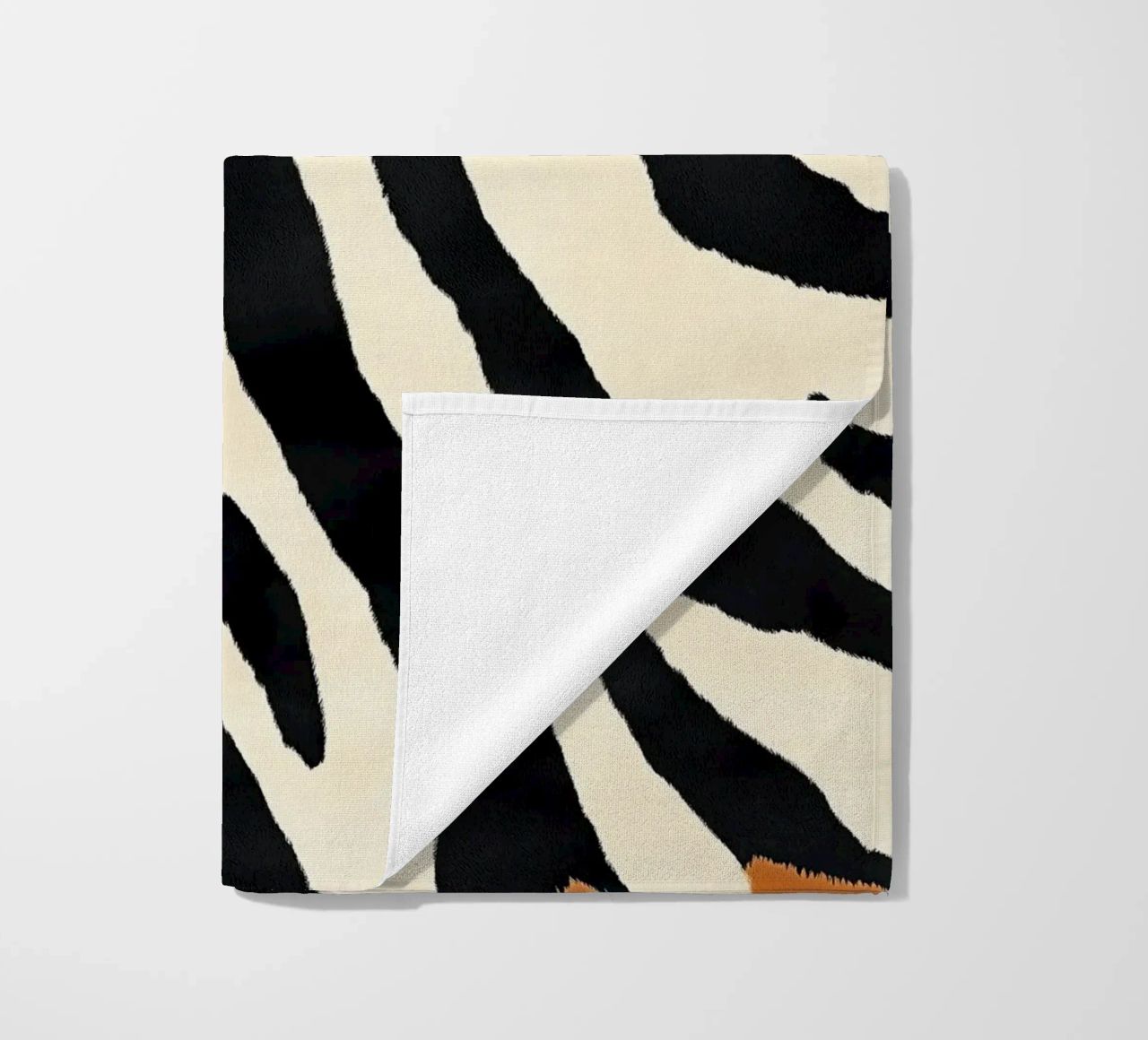 Decorative abstract zebra stripe pattern beach towel by Autofocus