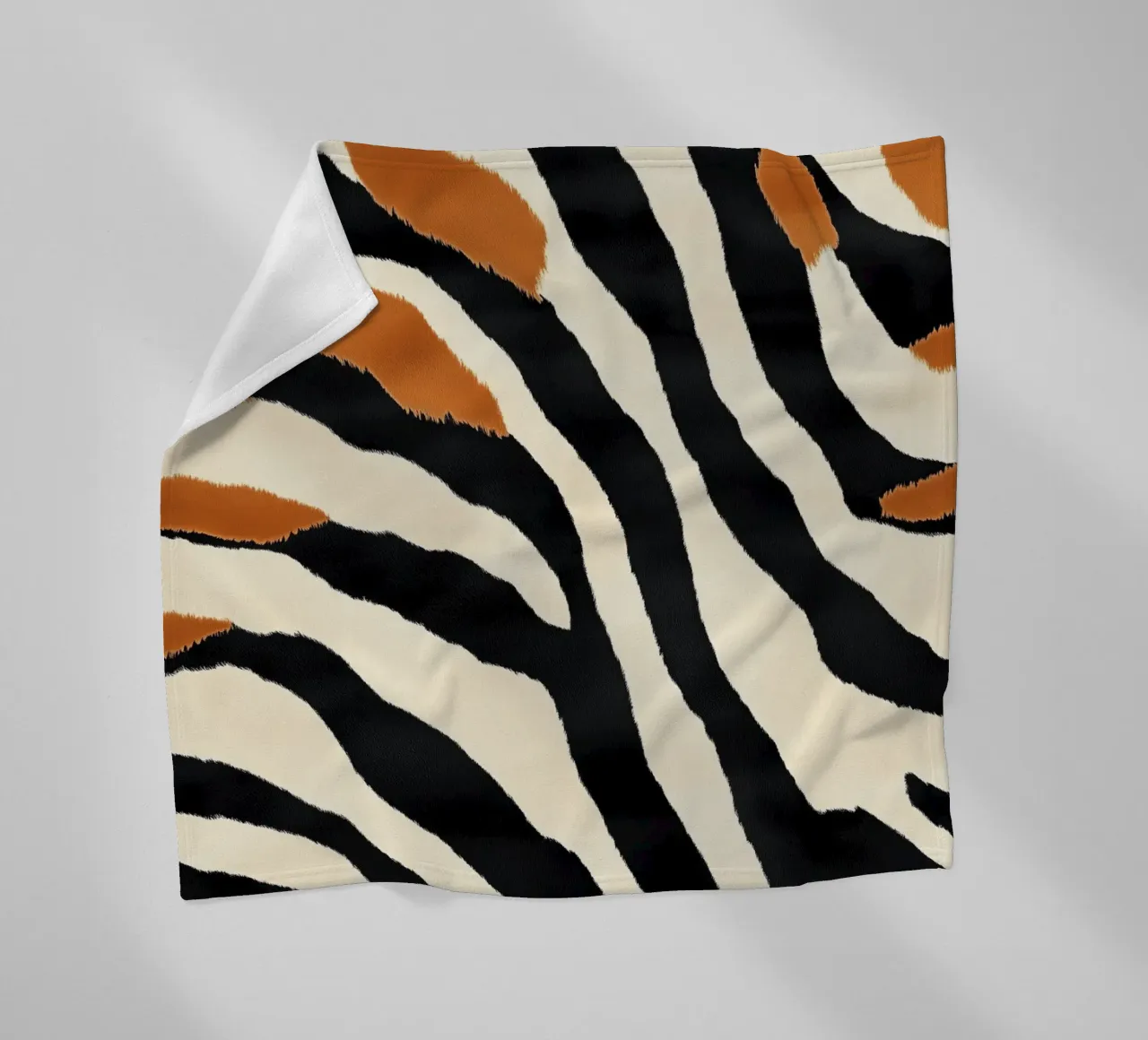 Decorative abstract zebra stripe pattern fleece blanket by Autofocus