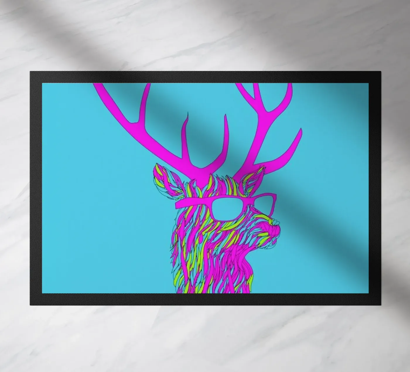 Party deer doormat by Róbert Farkas