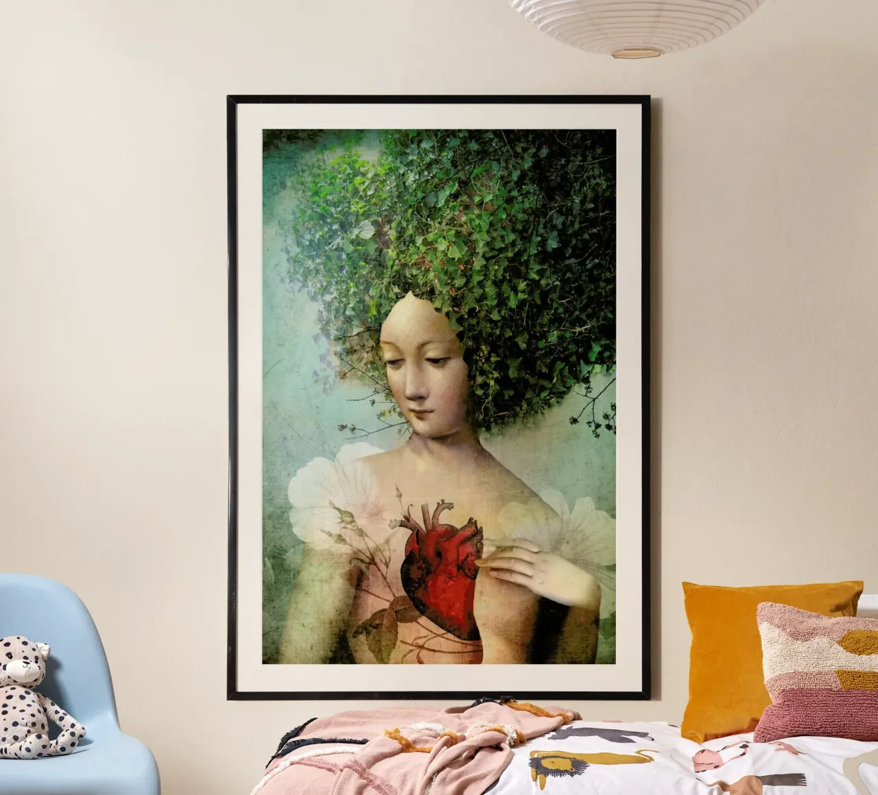 The Day Lost My Heart poster con telaio in legno da Catrin Welz-Stein