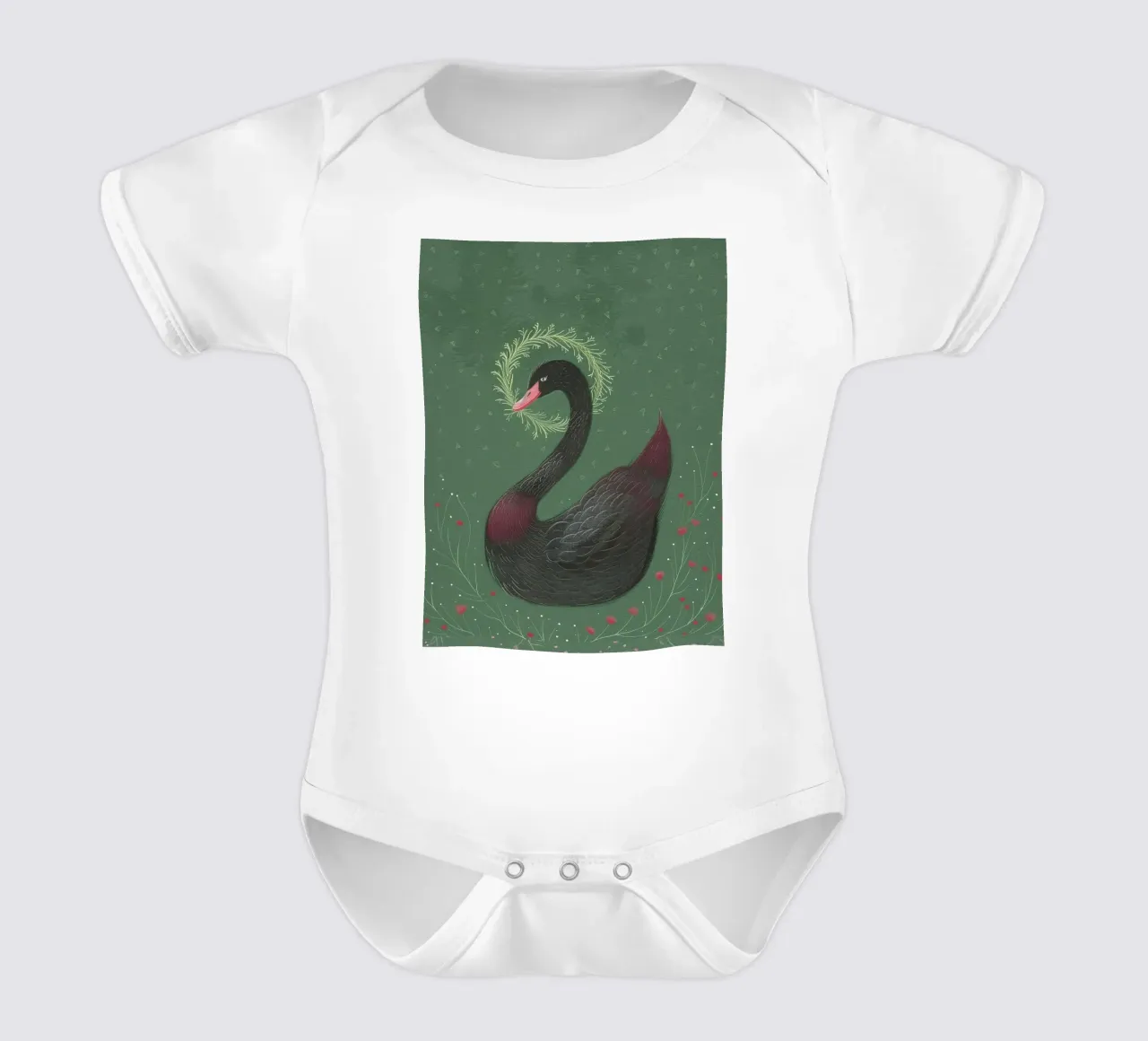 Wreath of Serenity short-sleeve baby romper by Rustic Grace Studio 02