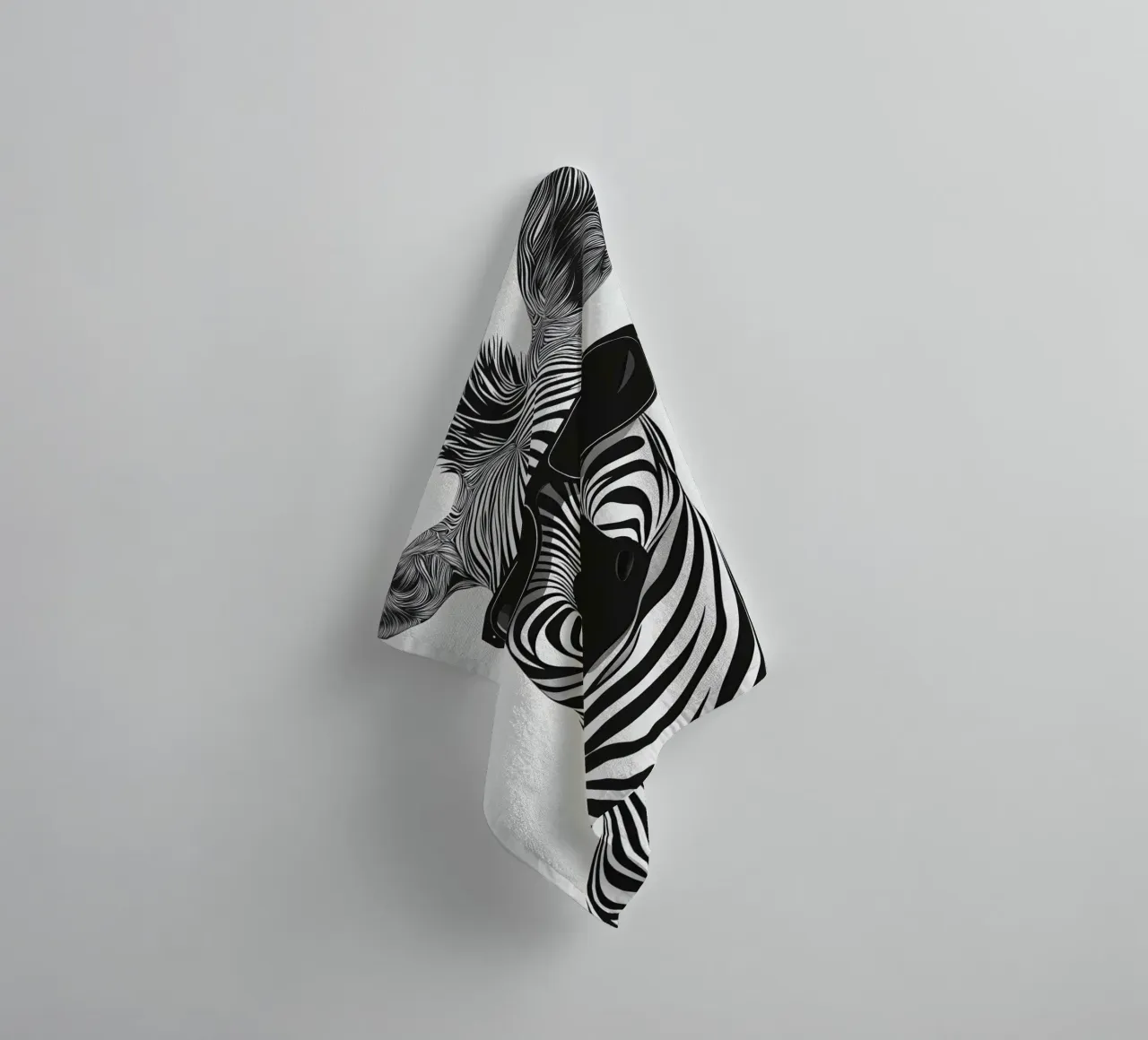 The modern zebra wears sunglasses | Pop Art towel by Autofocus