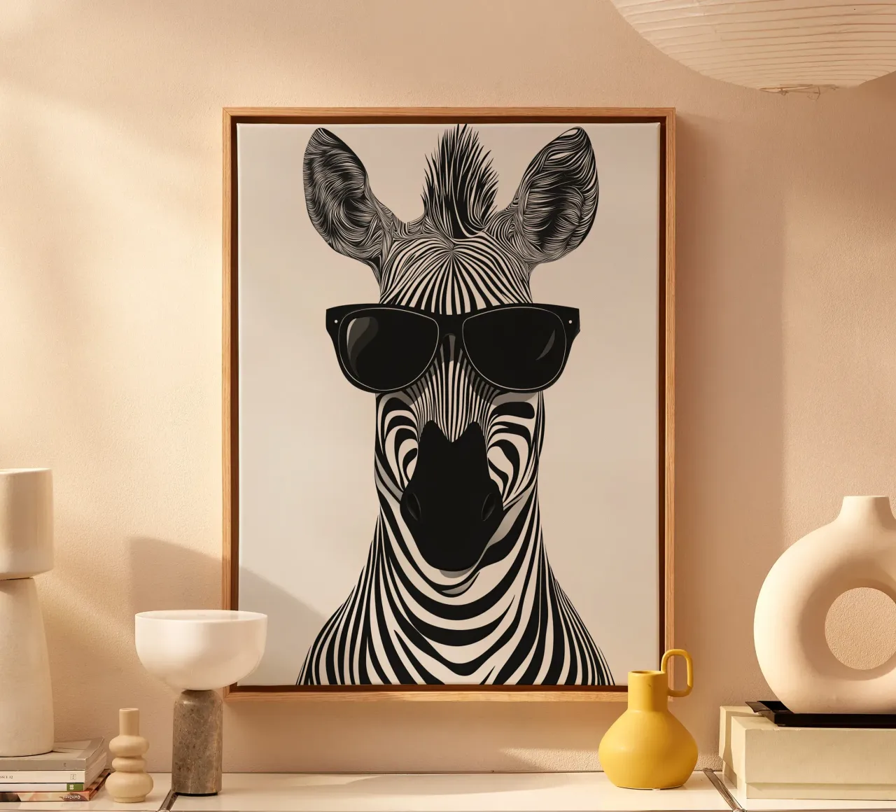 La zebra moderna indossa occhiali da sole | Pop Art tela con Cornice a cassetta da Autofocus