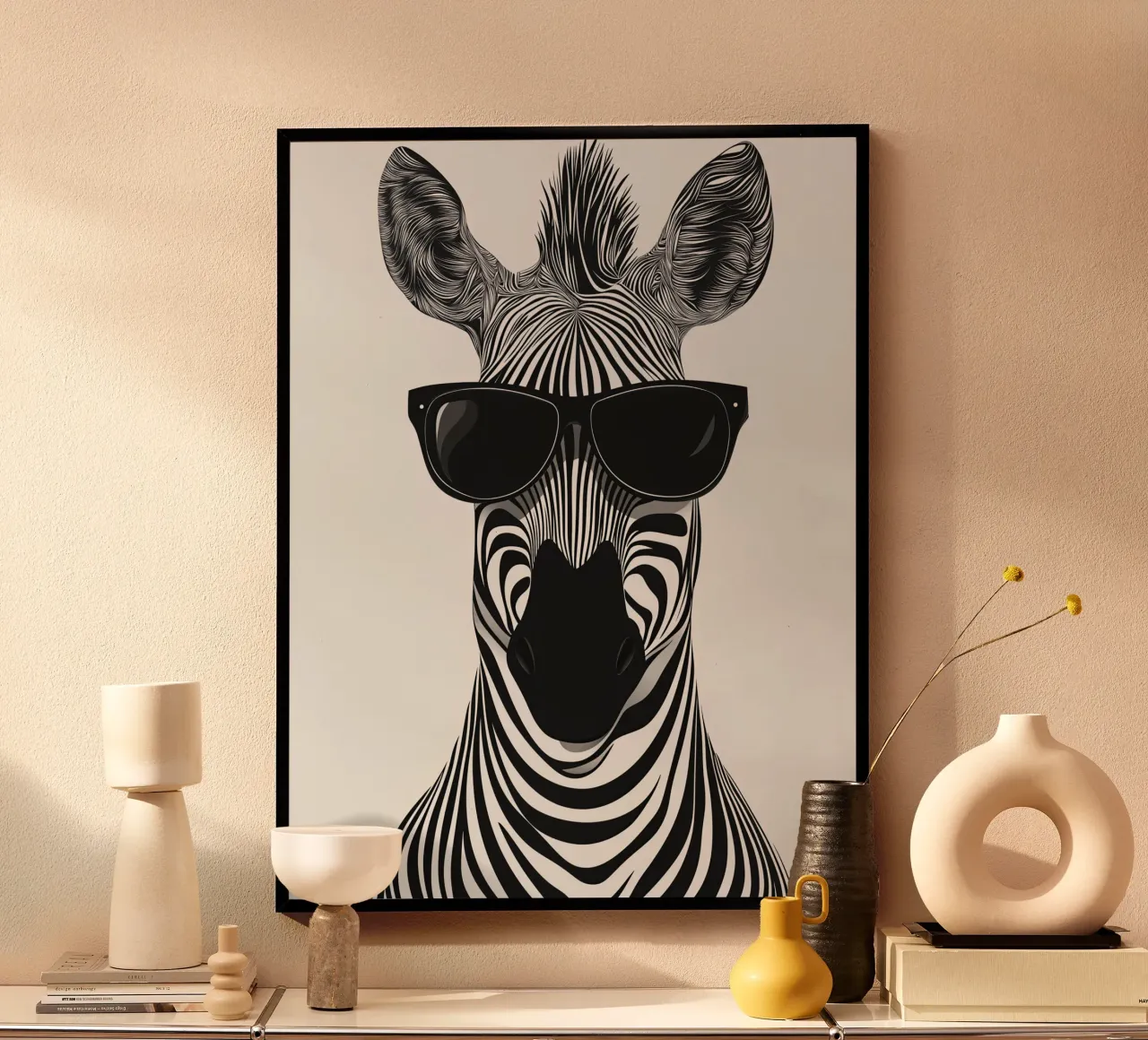 La zebra moderna indossa occhiali da sole | Pop Art carta hahnemühle da Autofocus