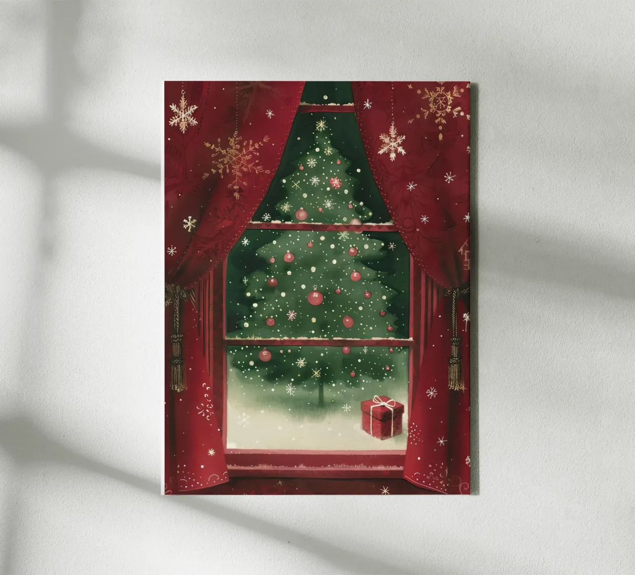 Through the Christmas Window canvas with Floater frame by Rustic Grace Studio 02
