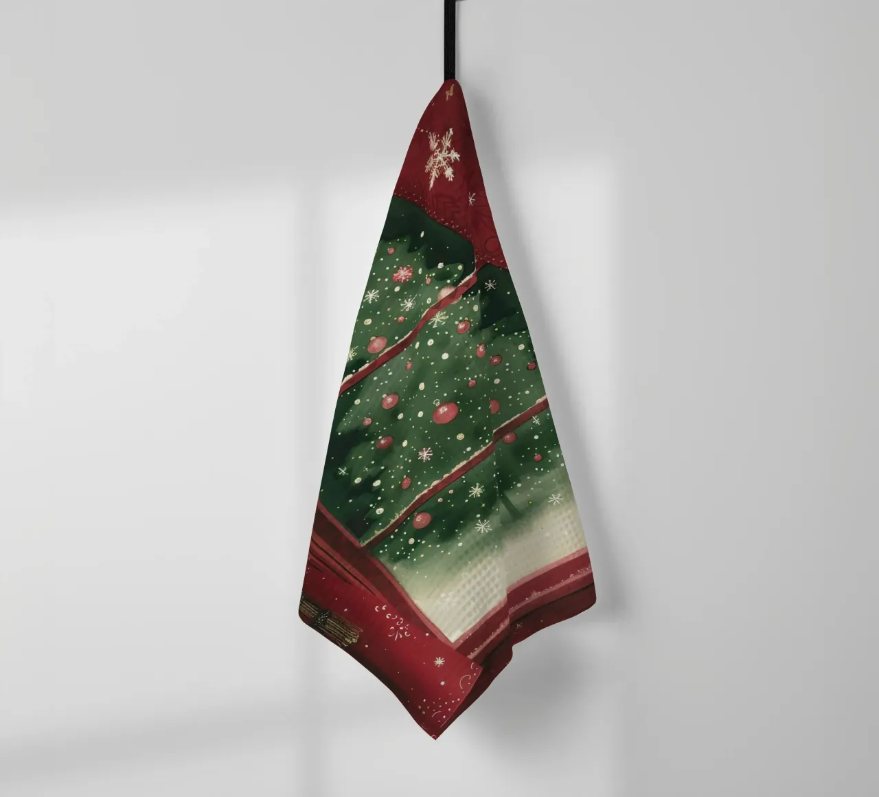 À travers la fenêtre de Noël torchon de Rustic Grace Studio 02