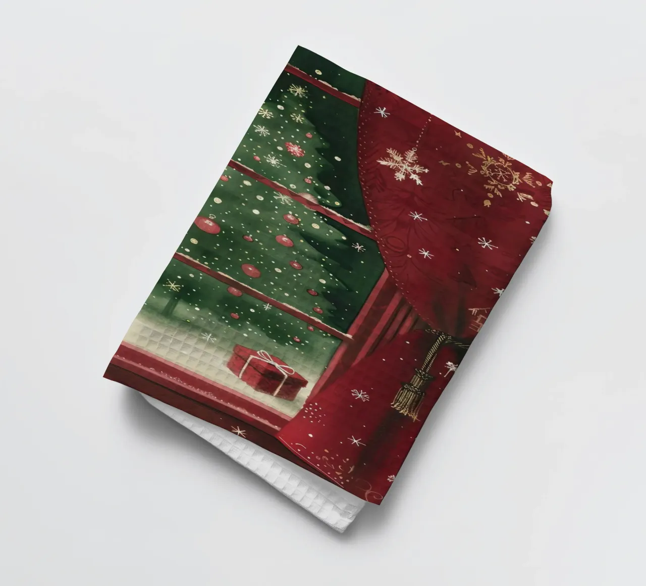À travers la fenêtre de Noël torchon de Rustic Grace Studio 02