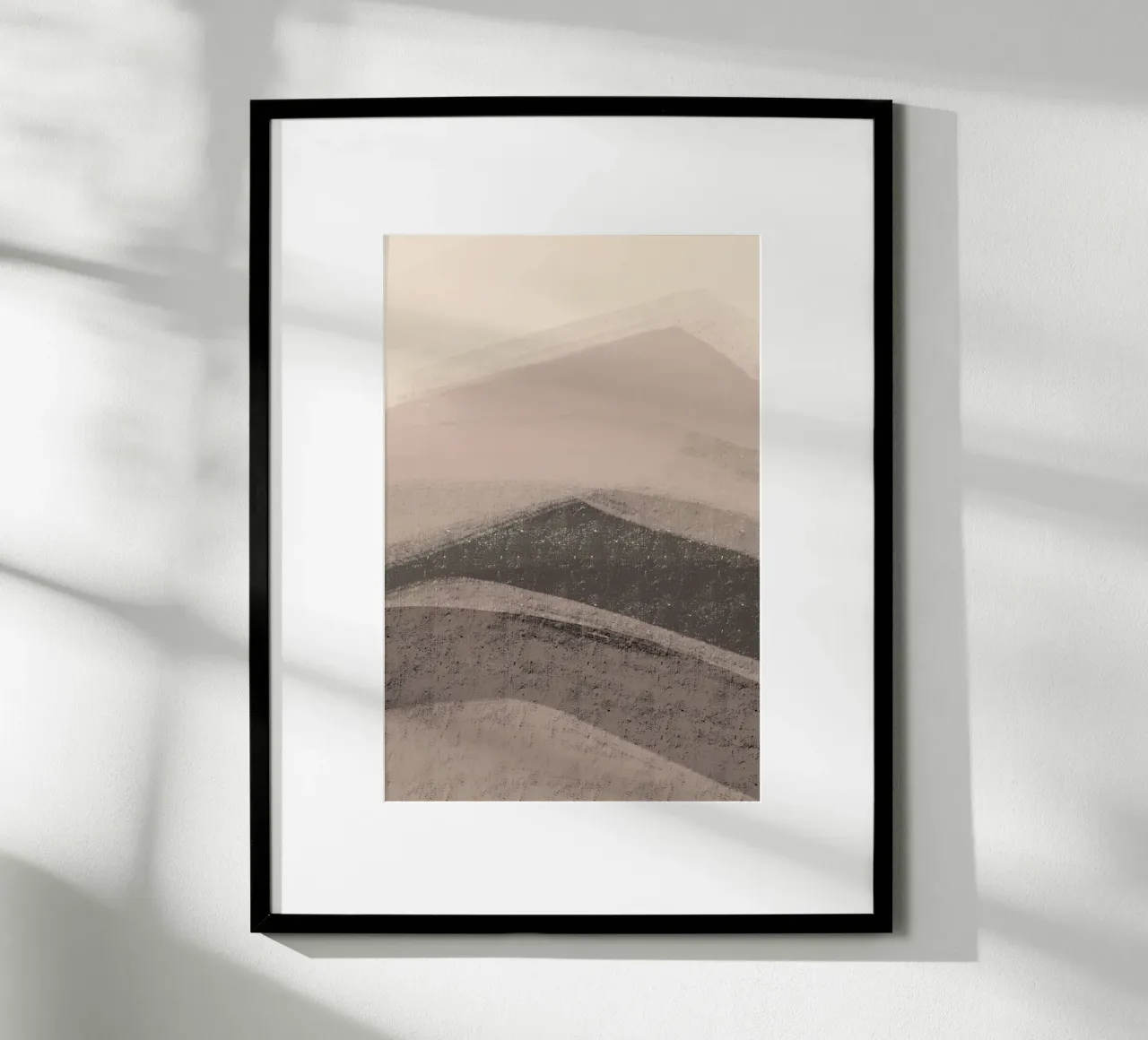 Abstract Mountains poster con telaio in alluminio da nileshkikuuchise