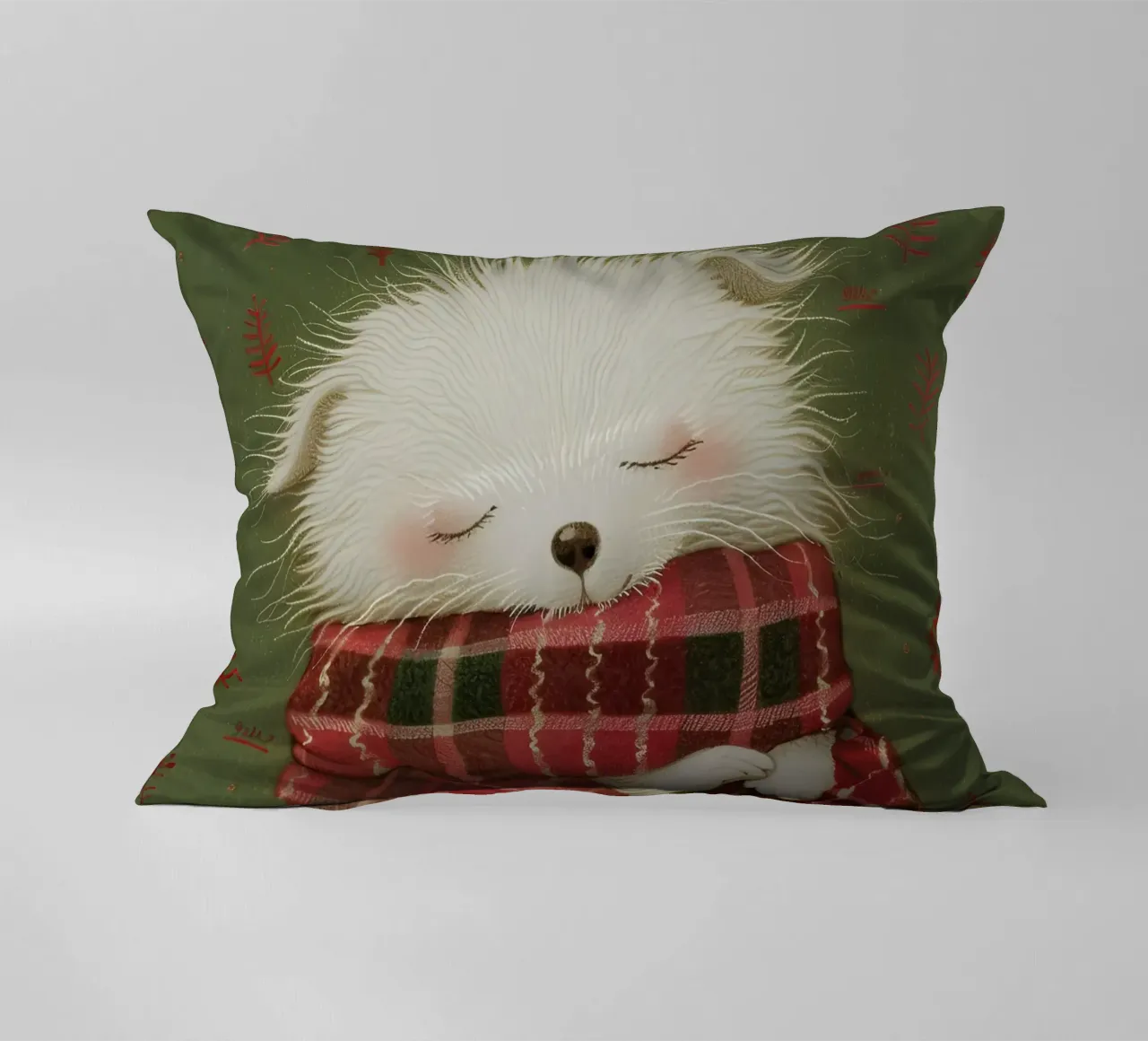 Cozy Pup Dreams decorative cushion by Rustic Grace Studio 02