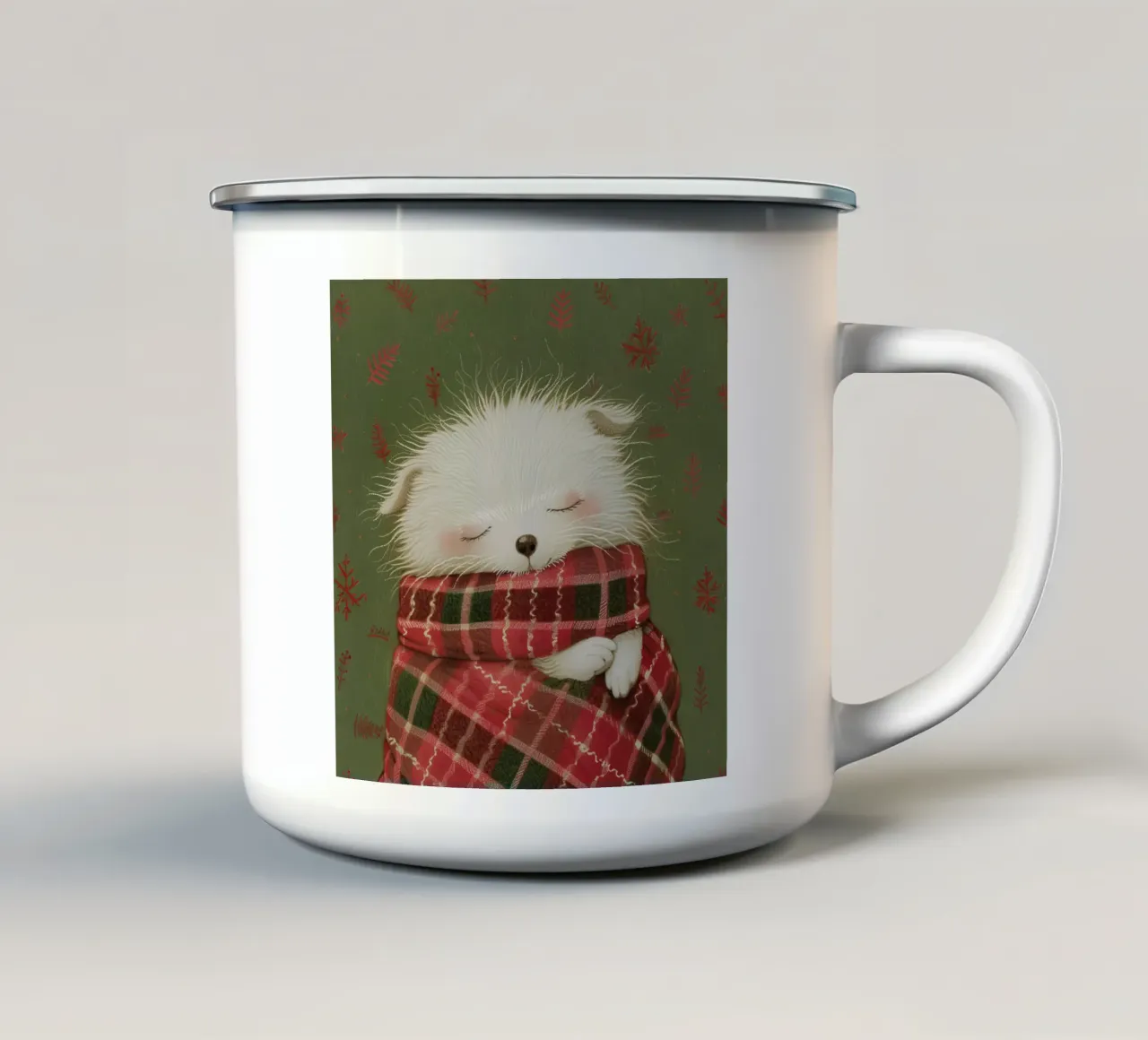 Gezellige pup dromen emaille mok van Rustic Grace Studio 02