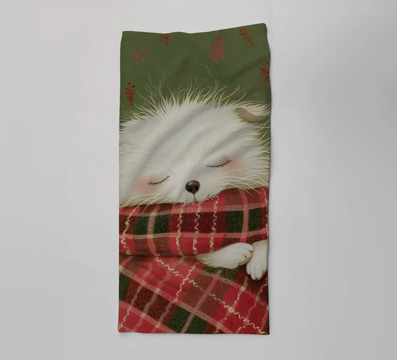 Gezellige pup dromen badhanddoek van Rustic Grace Studio 02