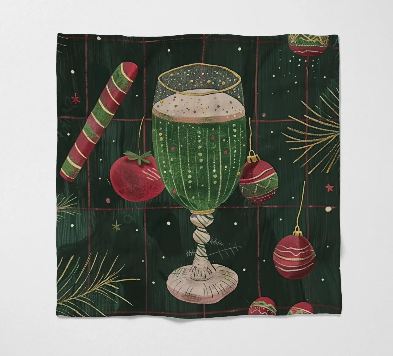 Green Glass of Joy fleece blanket by Rustic Grace Studio 02