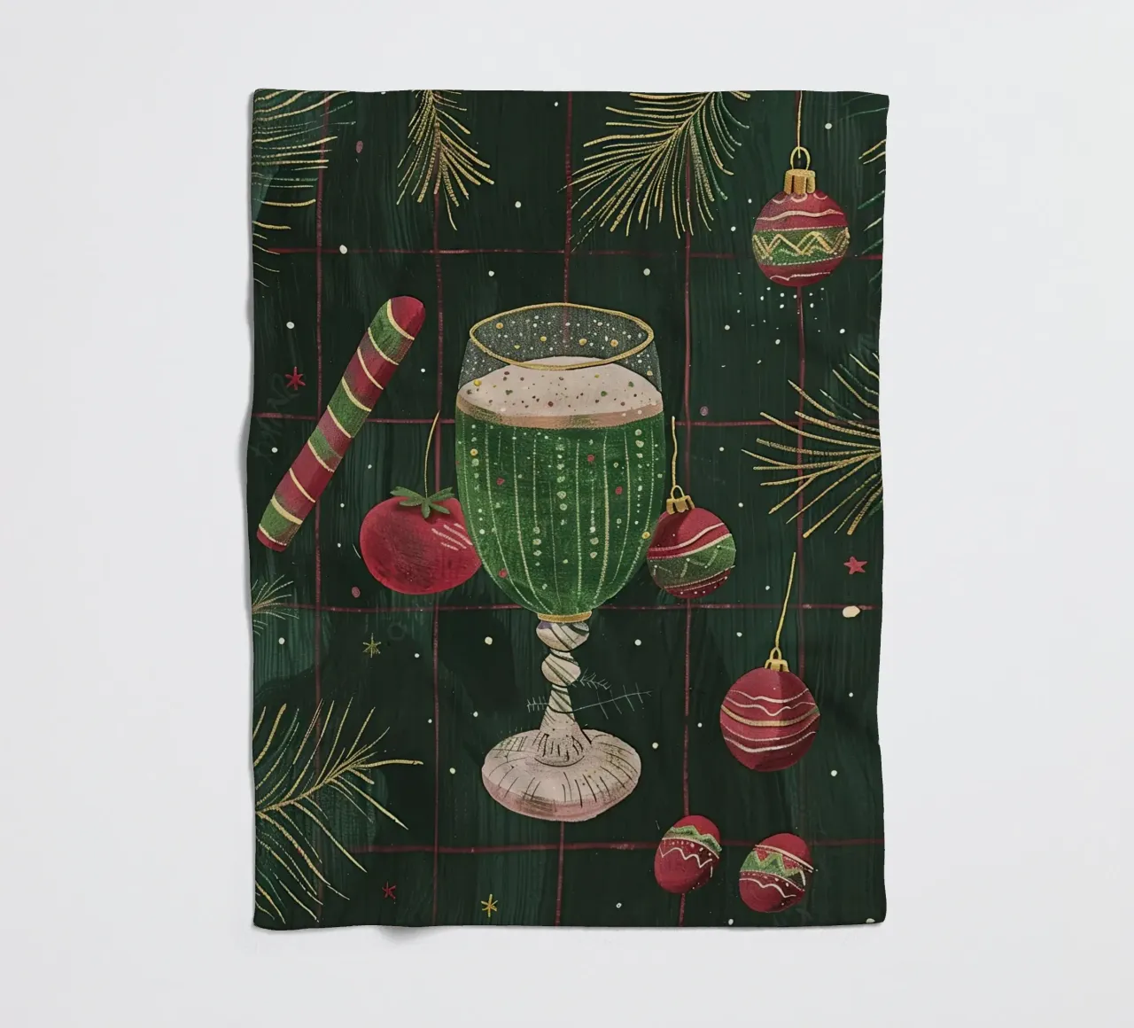 Green Glass of Joy fleece blanket by Rustic Grace Studio 02
