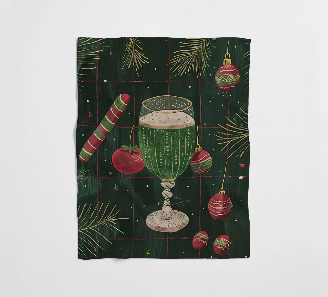 Green Glass of Joy fleece blanket by Rustic Grace Studio 02
