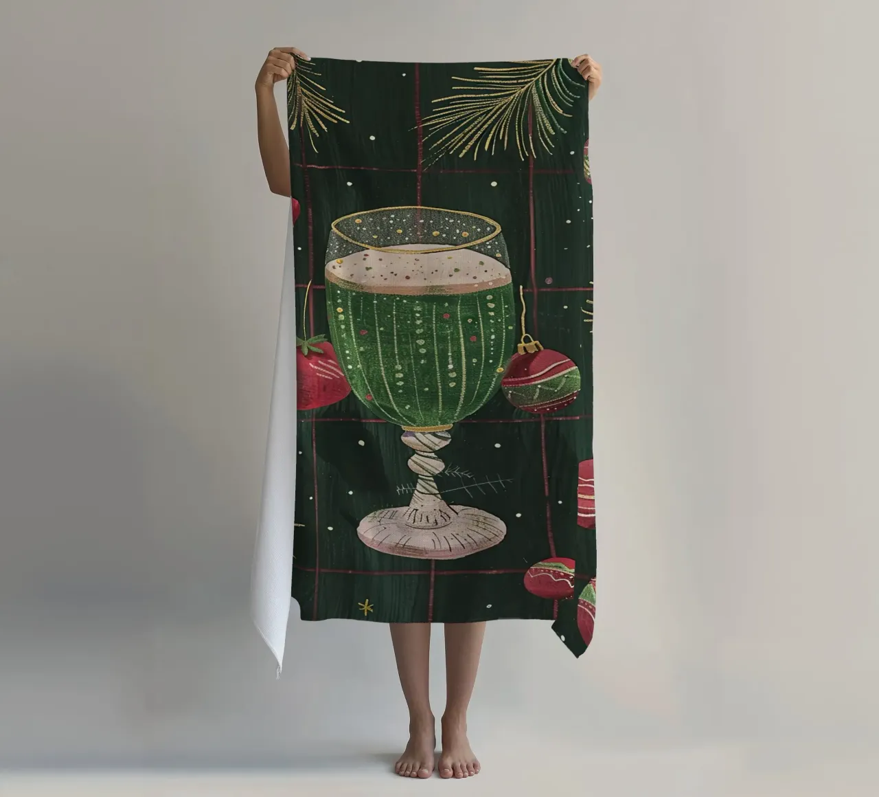Bicchiere verde di gioia telo mare da Rustic Grace Studio 02