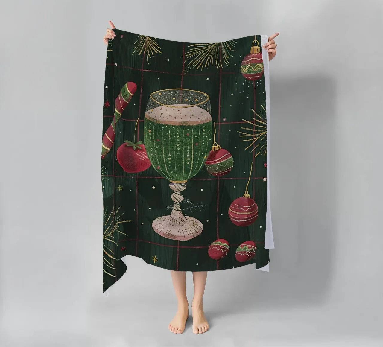 Bicchiere verde di gioia telo mare da Rustic Grace Studio 02