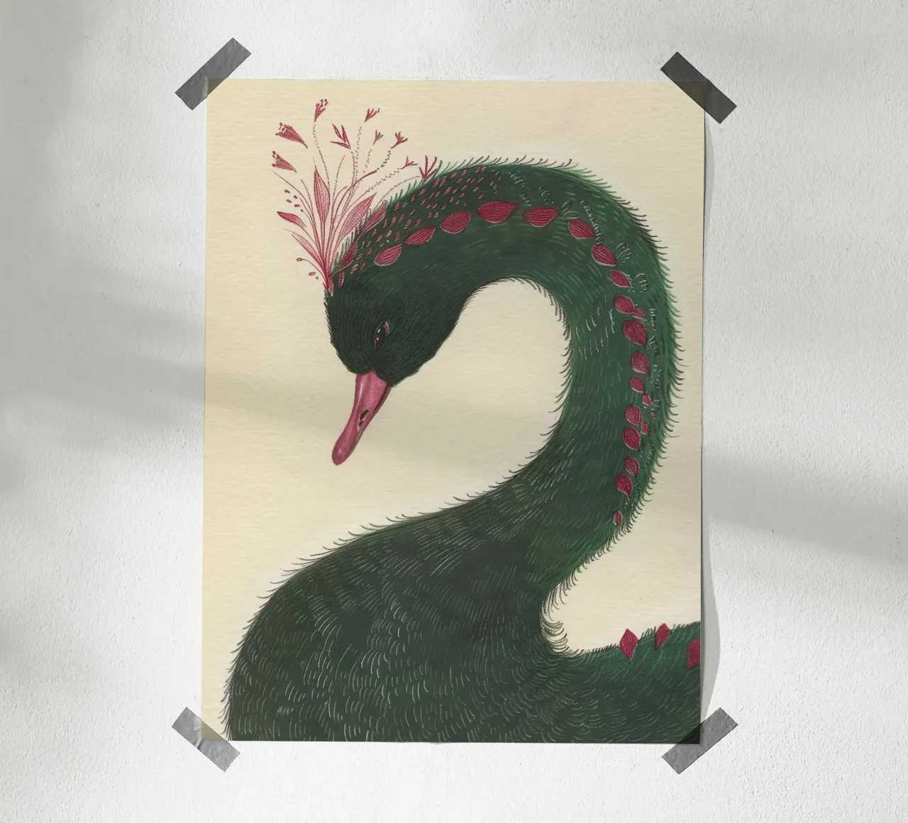 Il Cigno Regale poster con telaio in plastica da Rustic Grace Studio 02