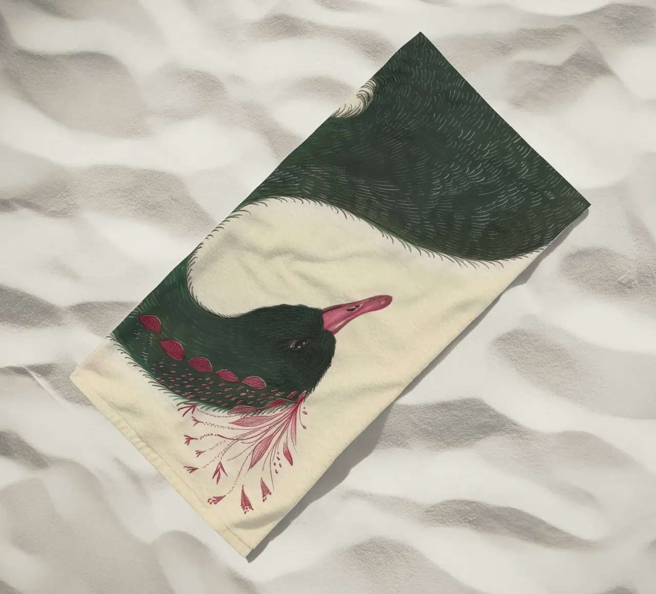 Il Cigno Regale telo mare da Rustic Grace Studio 02