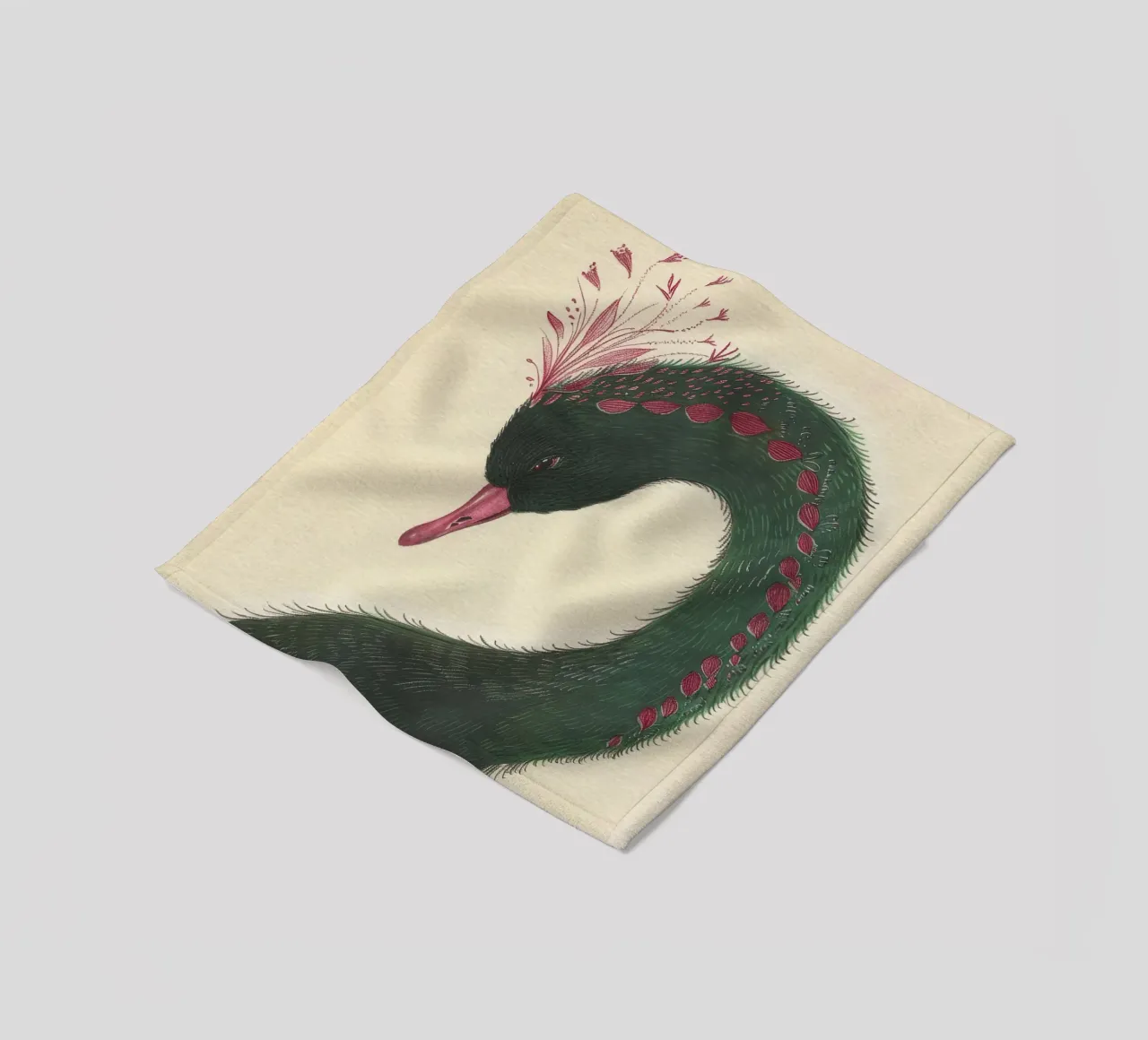 The Regal Swan fleece blanket by Rustic Grace Studio 02