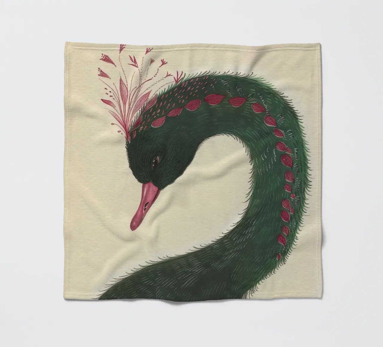 The Regal Swan fleece blanket by Rustic Grace Studio 02