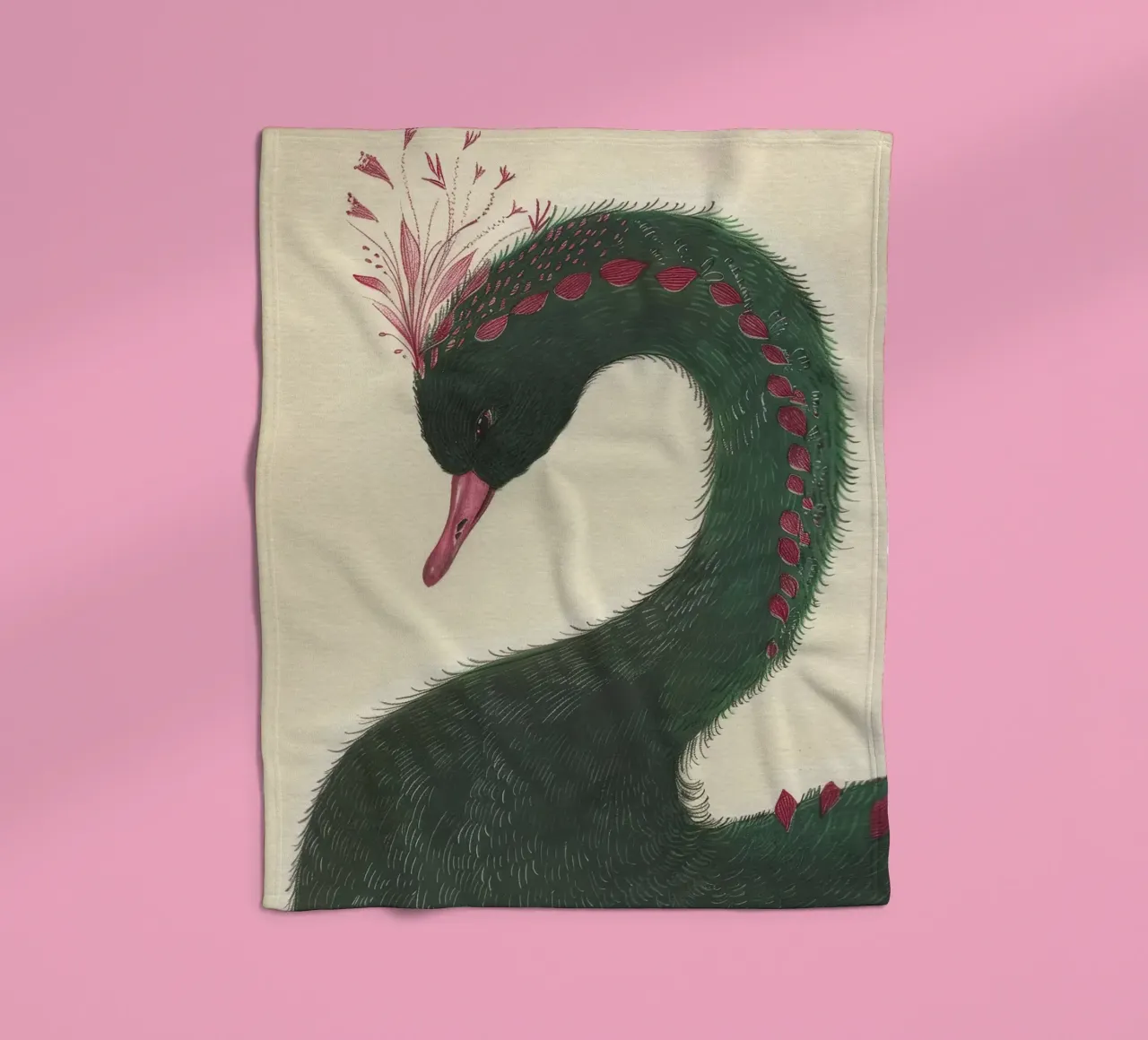 The Regal Swan fleece blanket by Rustic Grace Studio 02