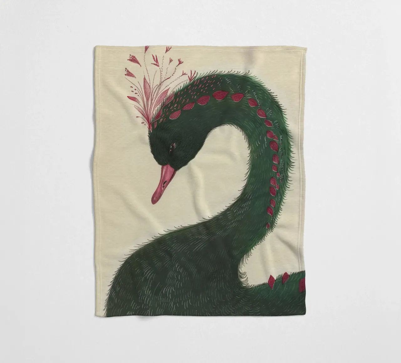 The Regal Swan fleece blanket by Rustic Grace Studio 02