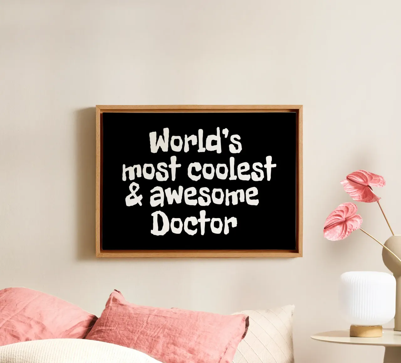 World's most coolest and awesome doctor tela con Cornice a cassetta da happieeagle