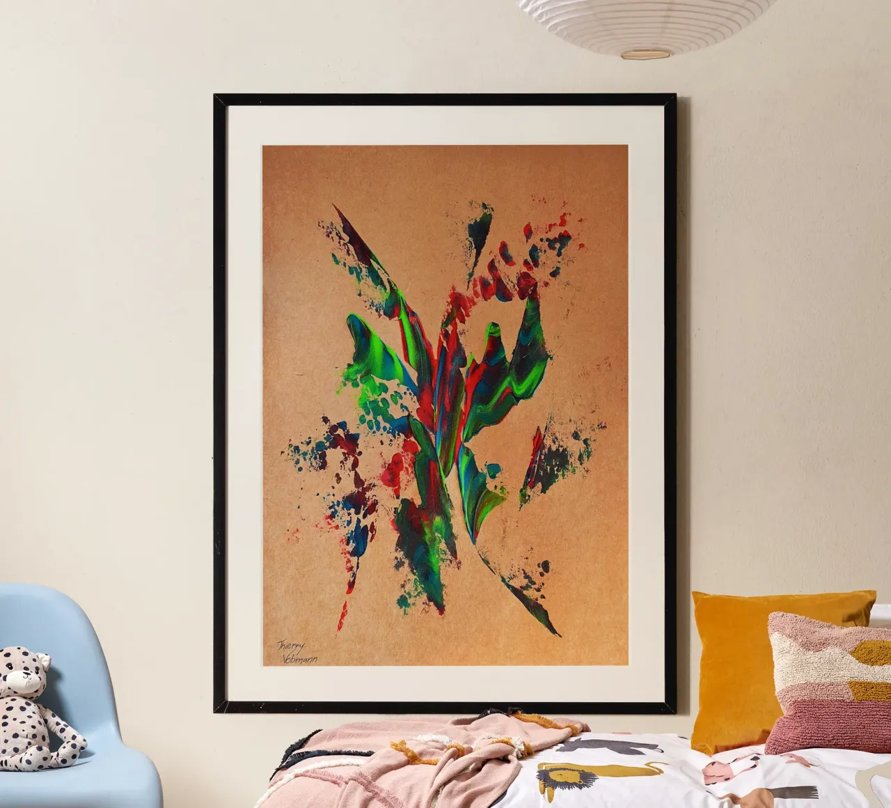 NATURAL STYLE 19 poster con telaio in alluminio da Thierry Vobmann Abstract painting