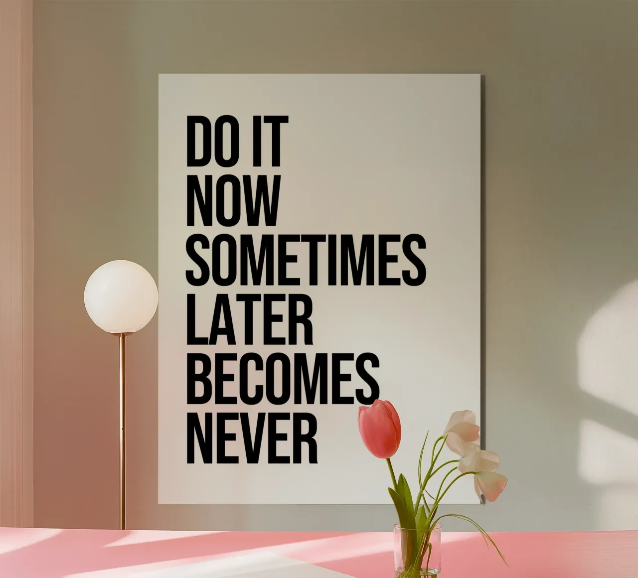 Mach es jetzt manchmal später wird nie Zitat Forex-Platte von Paigaam Studio