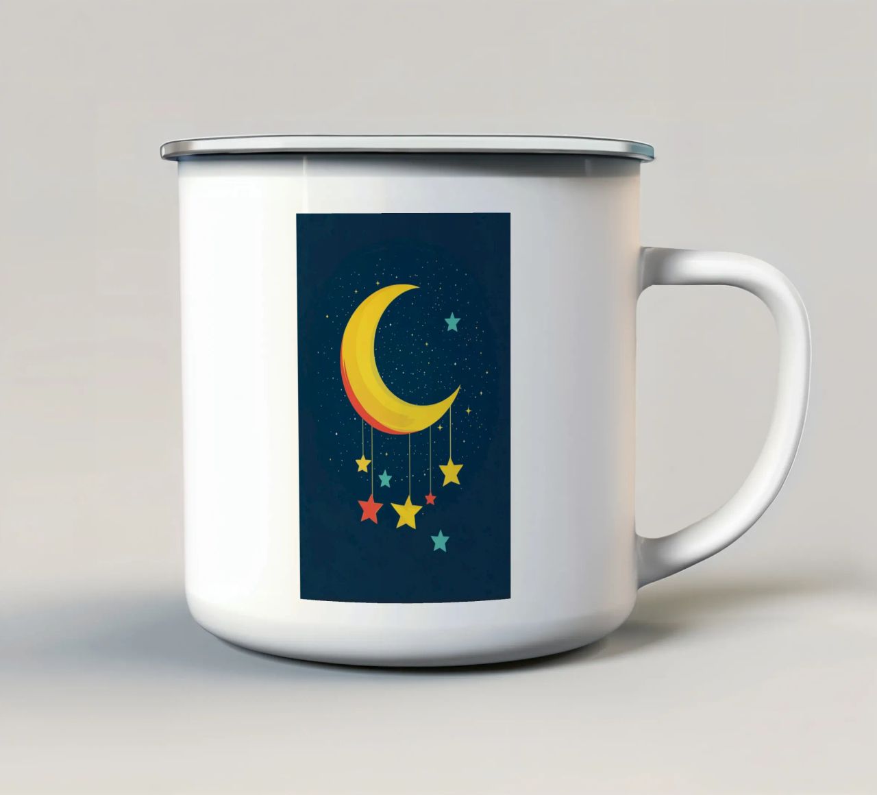 Luna in una notte stellata tazza in smalto da DreamPixel