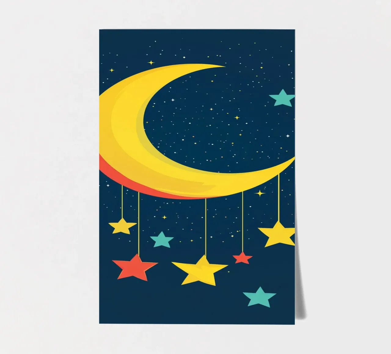 Lune dans une nuit étoilée planche autocollant de DreamPixel