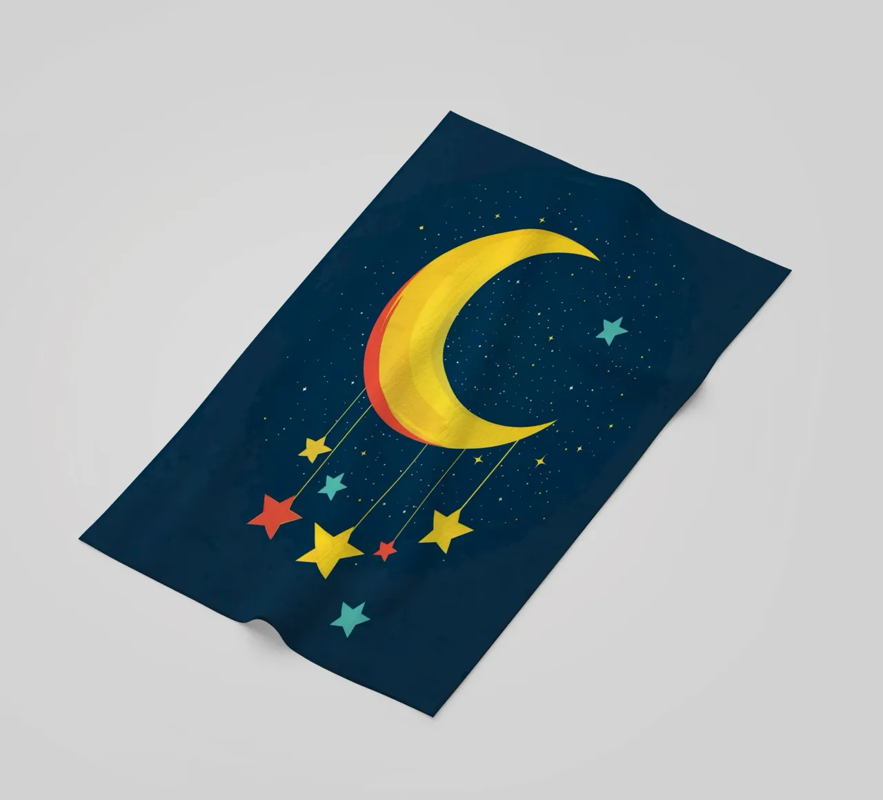 Luna in una notte stellata telo mare da DreamPixel